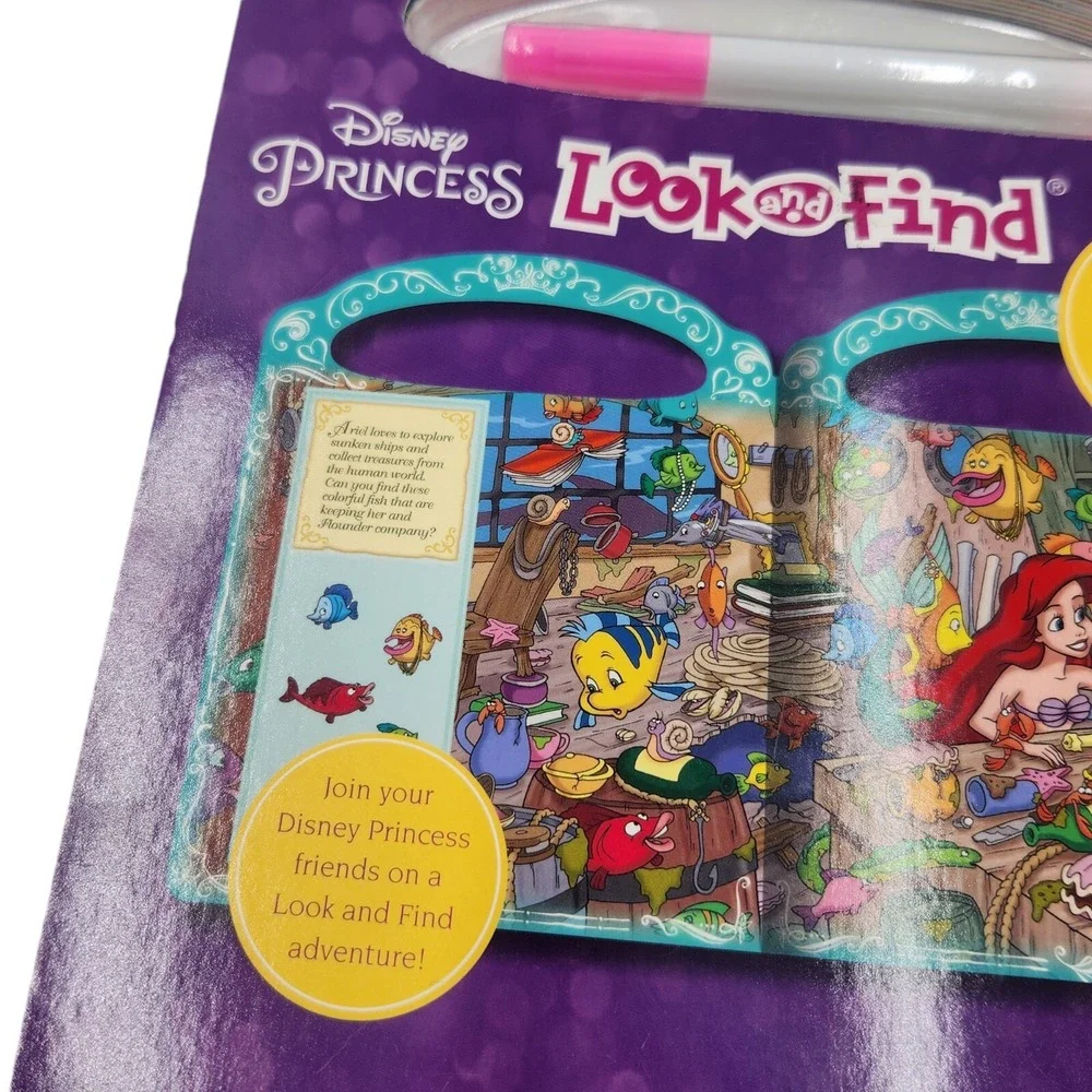 Disney Princess Write-and-Erase Look &‎ Find Wipe Clean Learning Board 20 Pages - Picture 13 of 14